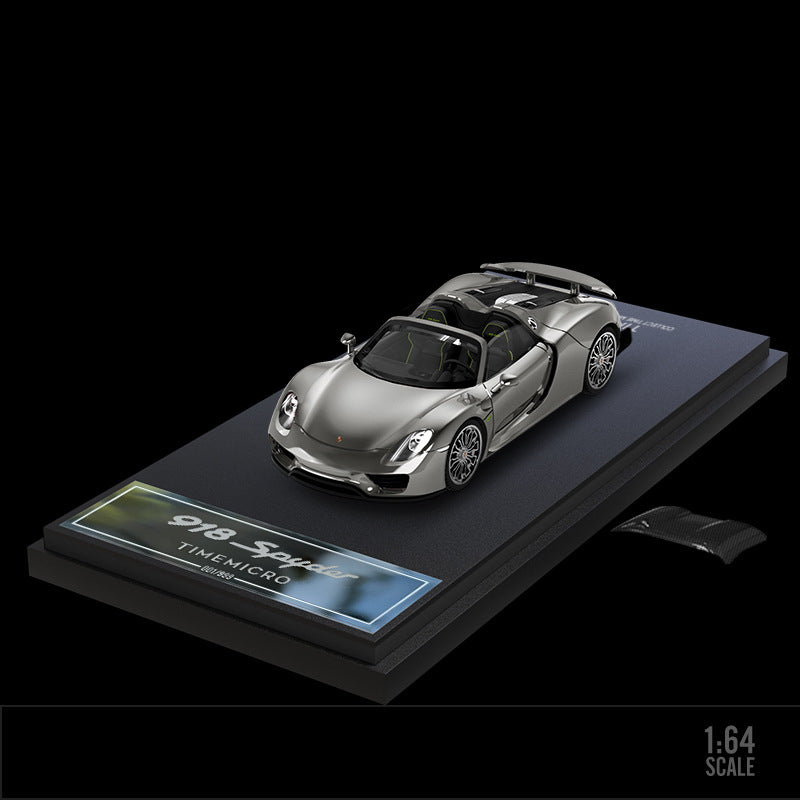 TimeMicro 1:64 Porsche 918 Spyder Liquid Silver Limited Edition Diecast Model MODCOLS