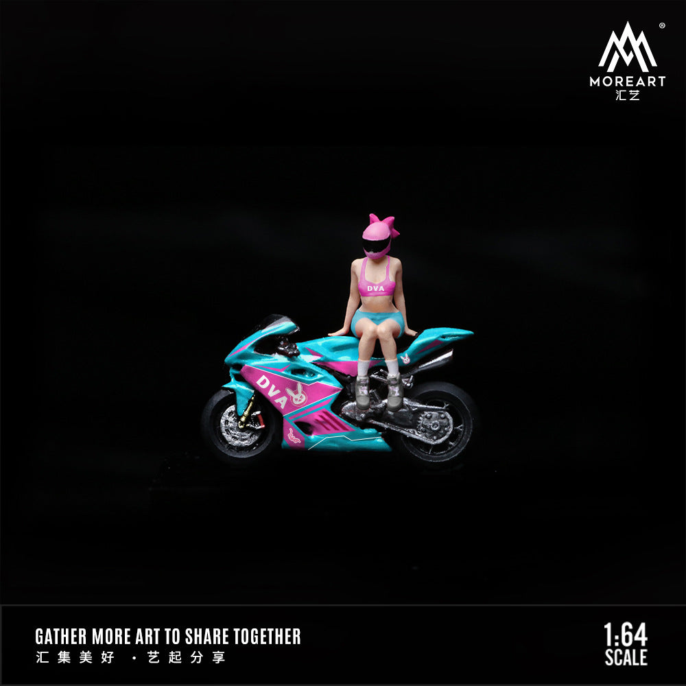 MoreArt 1:64 Game Themed Motorcycle Girl Resin Figure MODCOLS