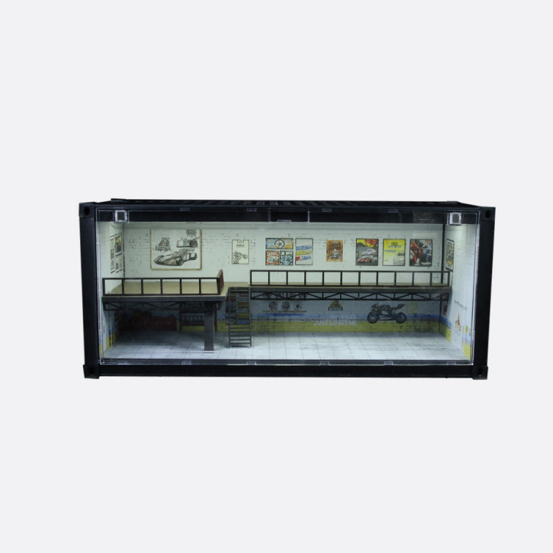 MoreArt Container Repair Shop Scene | 1:64 Lighted Diorama MODCOLS