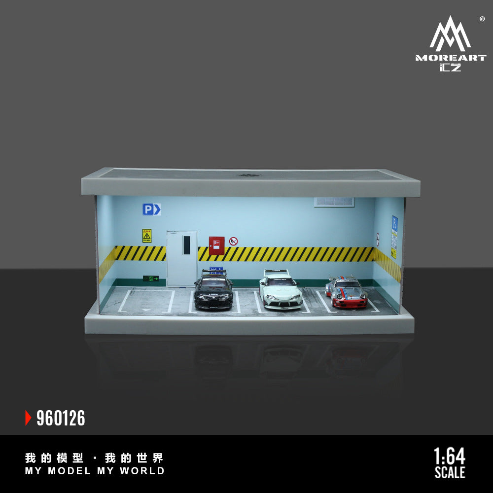 MoreArt 1:64 Underground Parking Garage Light Up Diorama MODCOLS