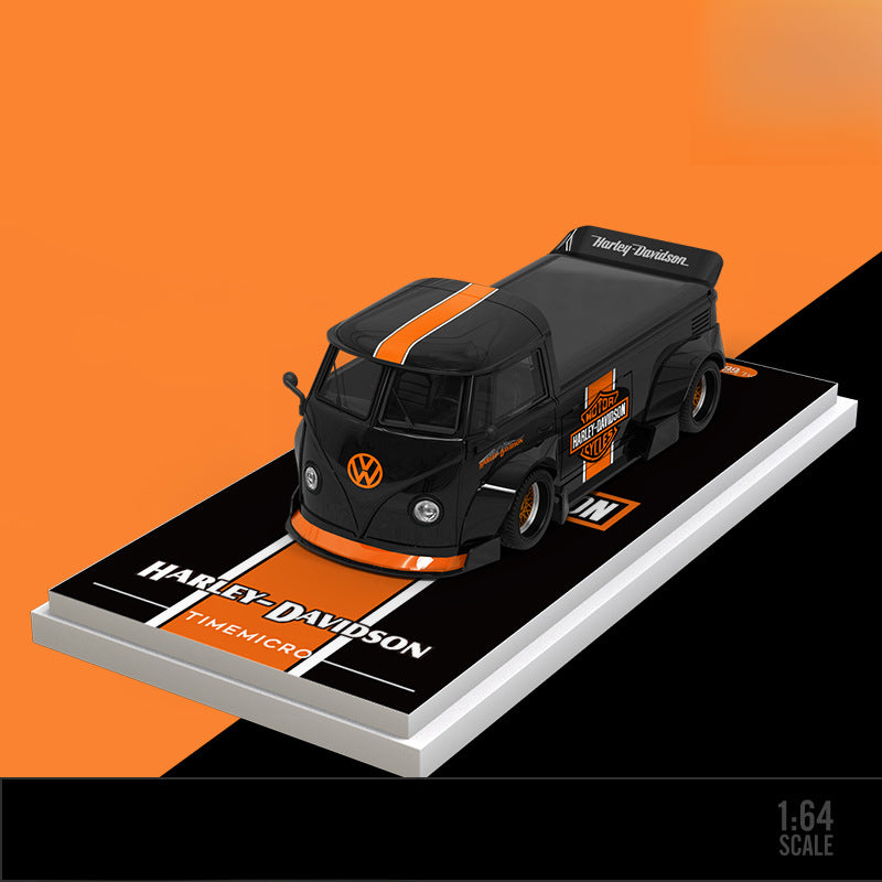 TimeMicro & MoreArt 1:64 Volkswagen T1 Pickup and Harley Motorcycle Diecast Model Set MODCOLS