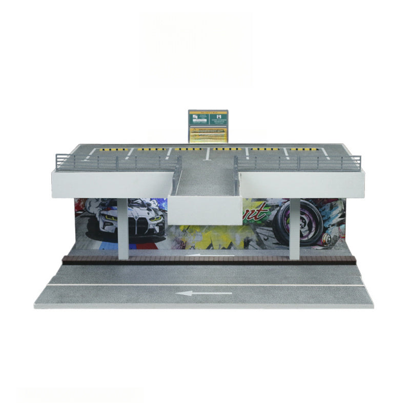MoreArt 1:64 Double Layer Open Air Parking Lot Diorama – Diecast Display Scene MODCOLS
