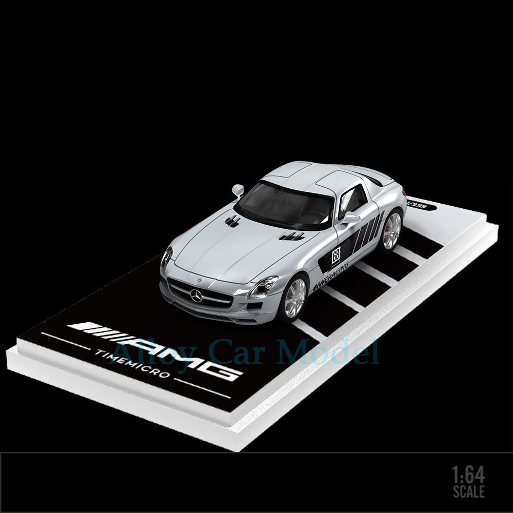 TimeMicro 1:64 H300 Flatbed Transport Trailer & Mercedes Benz SLS Diecast Set MODCOLS