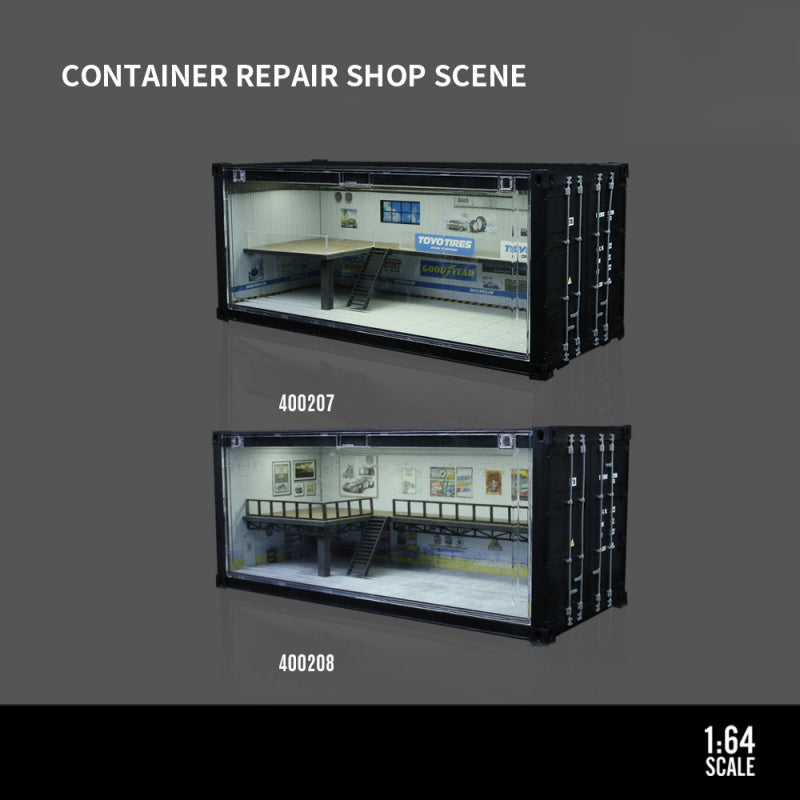 MoreArt Container Repair Shop Scene | 1:64 Lighted Diorama MODCOLS