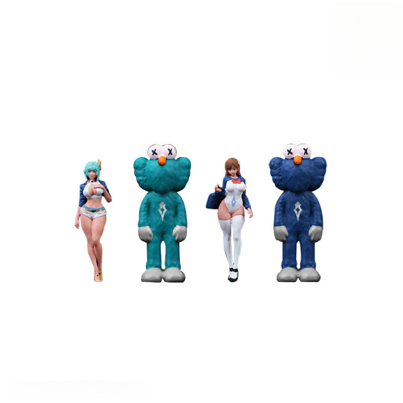 MoreArt 1:64 Sweet Cute Girl Resin Figure Set for Diorama MODCOLS