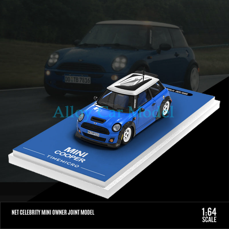 TIMEMICRO 1:64 BMW MINI Owner Edition Diecast Model | Deep Blue Light Green MODCOLS