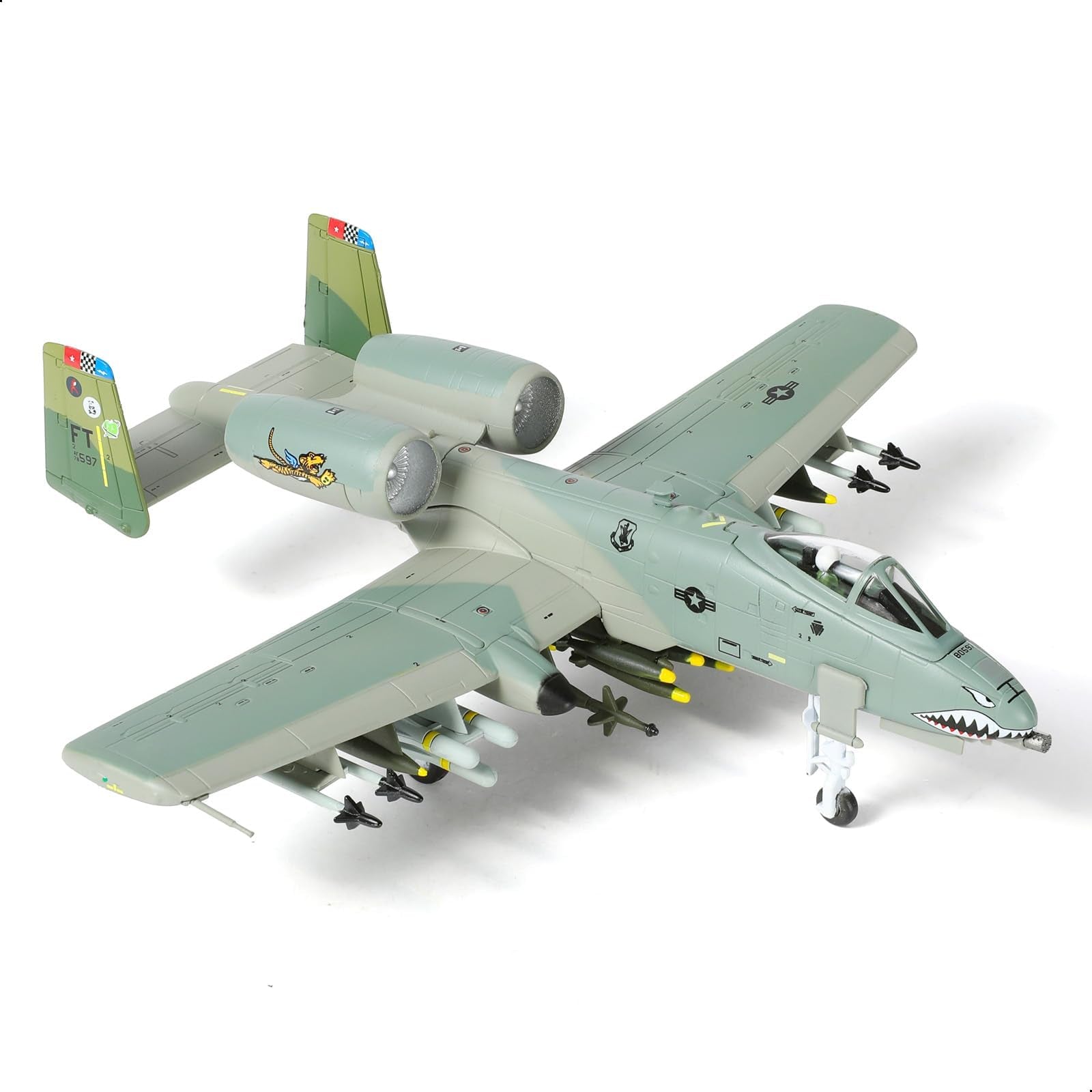 1/100 A-10 Thunderbolt II Warthog Tiger Shark Die-cast Aircraft Model
