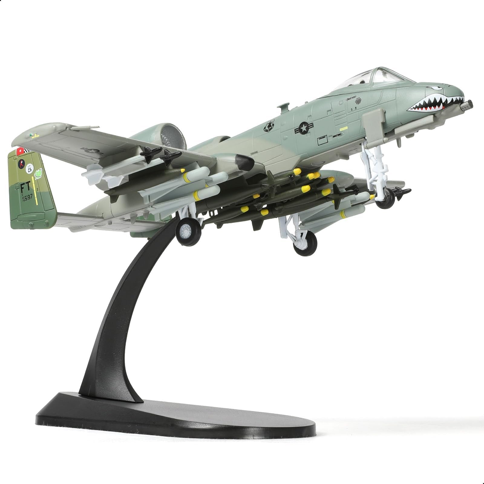 1/100 A-10 Thunderbolt II Warthog Tiger Shark Die-cast Aircraft Model