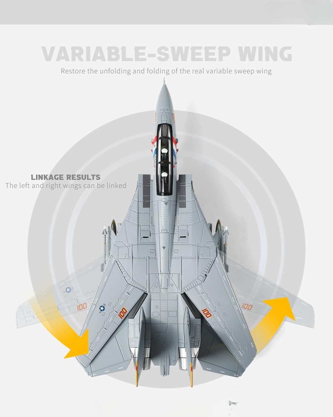 1/100 F-14D Tomcat VF-2 Bounty Hunters Die-cast Fighter Jet Model