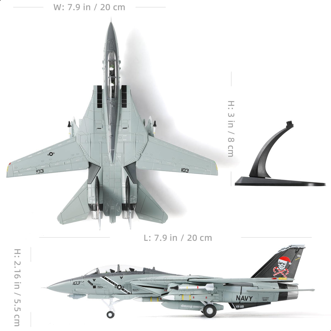 F-14B Santa Cats 1/100 VF-103 Jolly Rogers Christmas Fighter Model