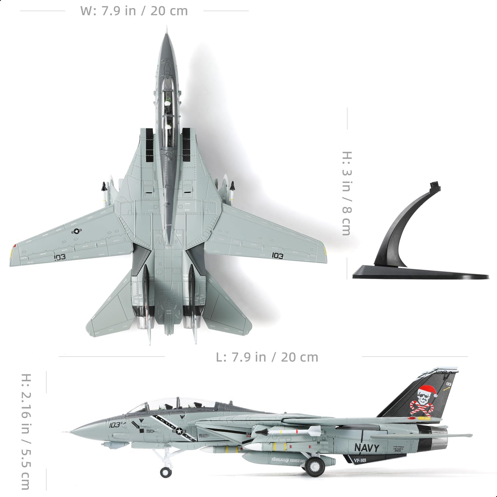 F-14B Santa Cats 1/100 VF-103 Jolly Rogers Christmas Fighter Model