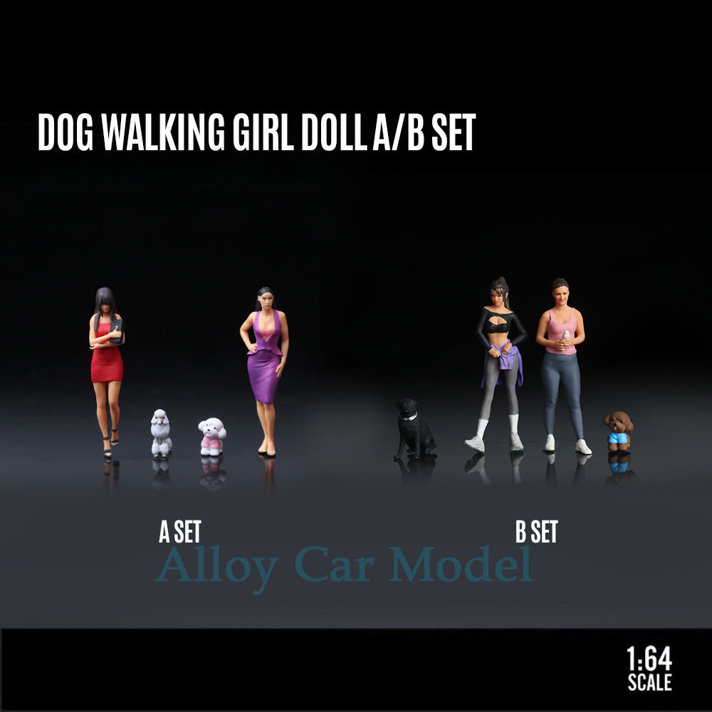 MoreArt 1:64 Resin Figurine – Walking Dog Girl MODCOLS
