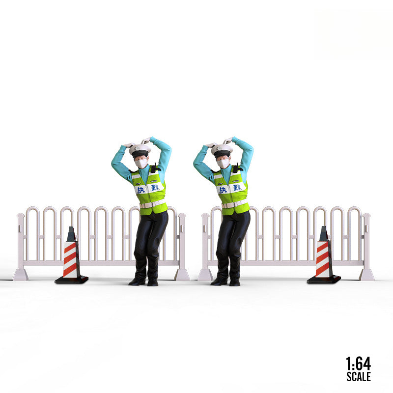 MoreArt 1:64 Traffic Police Figure Set – Resin Diorama Model MODCOLS