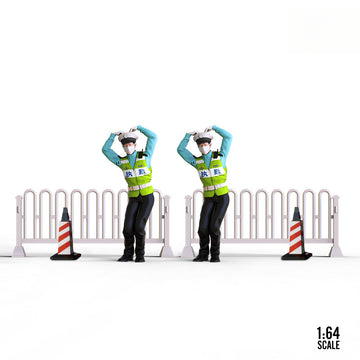MoreArt 1:64 Traffic Police Figure Set – Resin Diorama Model MODCOLS