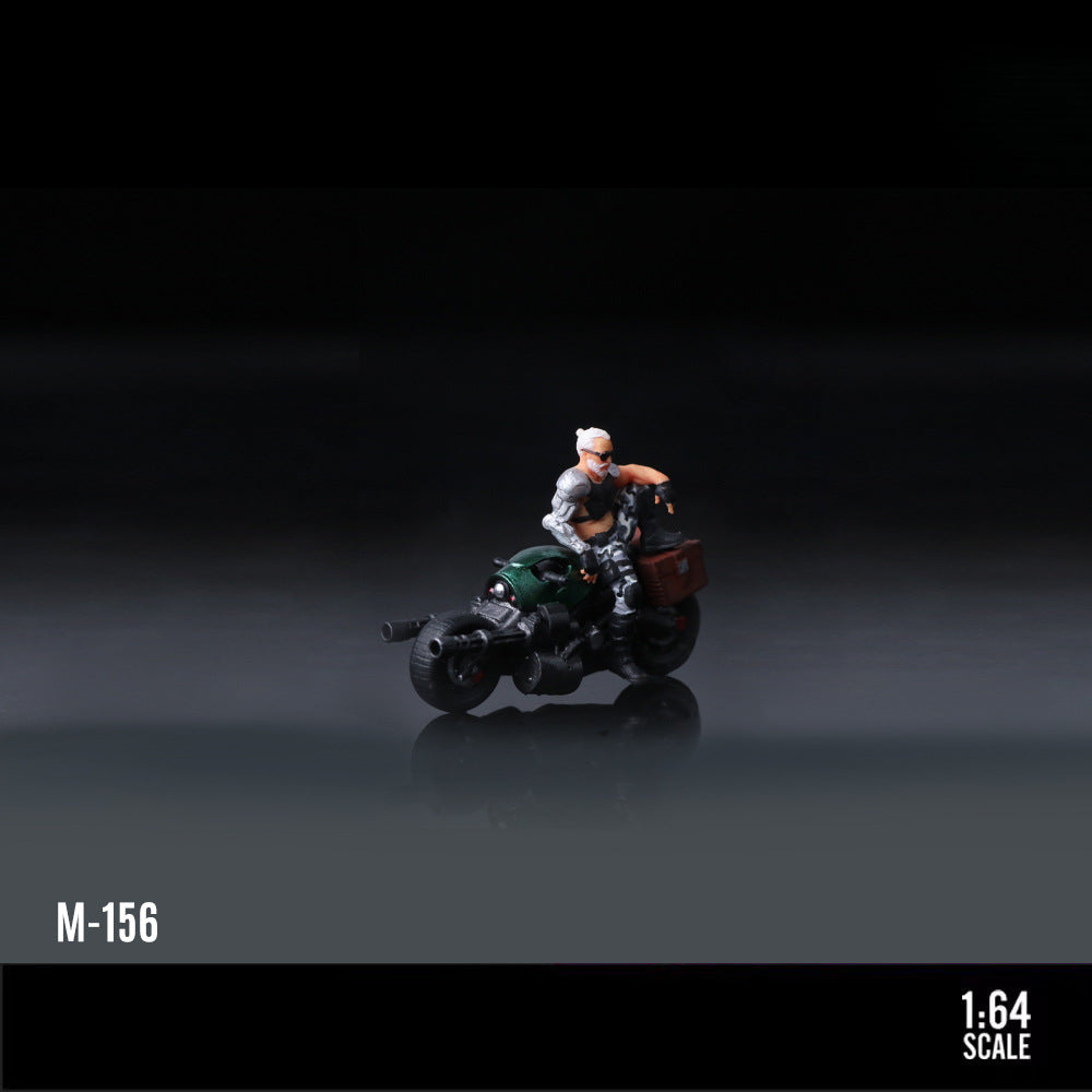 MoreArt 1:64 Machine Gun Motorcycle Rider Resin Figure Set MODCOLS
