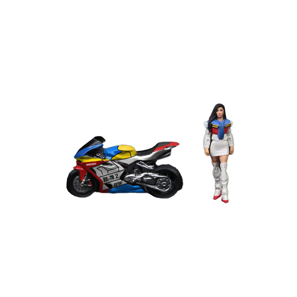 MoreArt 1:64 Ducati Mecha Motorcycle Girl Resin Figure Set MODCOLS