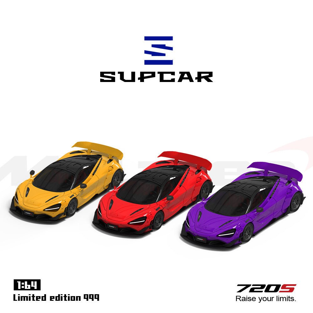 SUPCAR 1:64 McLaren 720S Diecast Model (Yellow Red & Purple) MODCOLS