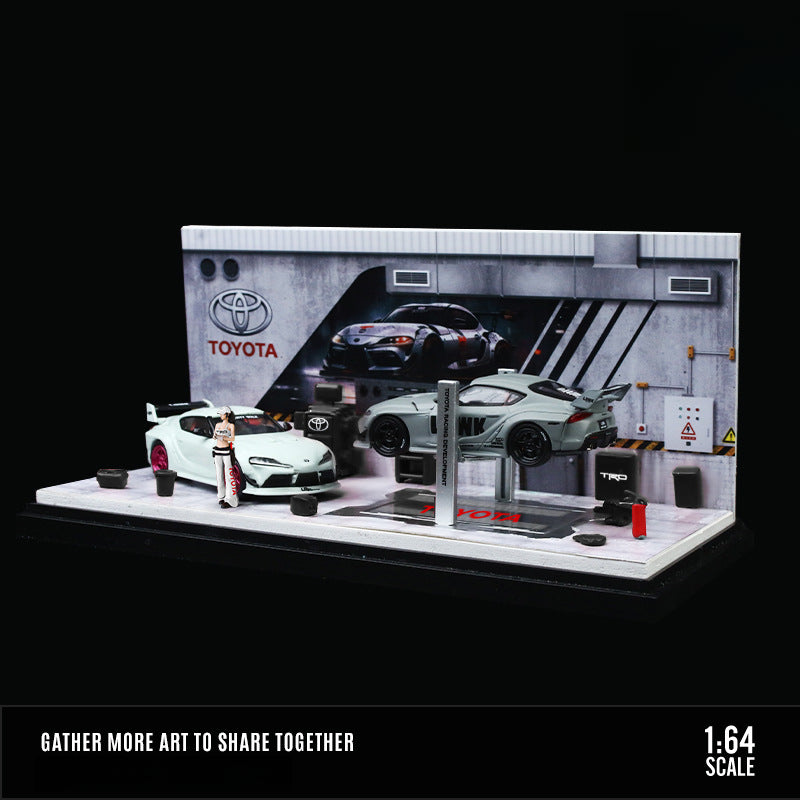 MoreArt 1:64 Nissan & Toyota HKS Auto Repair Workshop Diorama MODCOLS