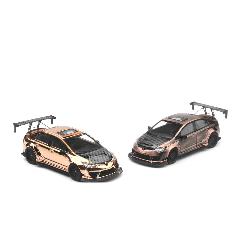 1:64 Honda Civic Modified Rose Gold & Dark Copper Die cast Alloy Car Model MODCOLS