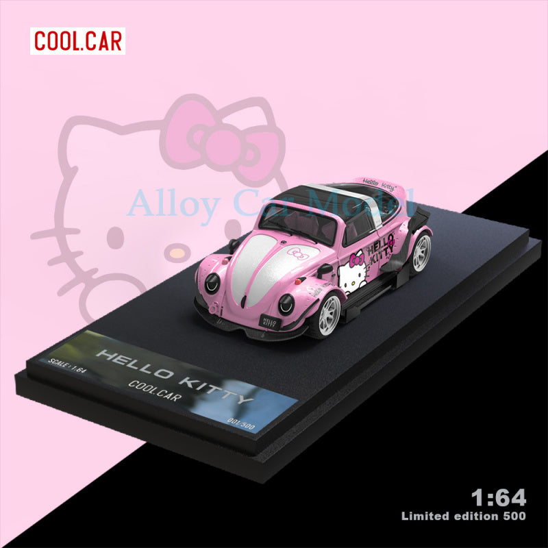 Cool Car 1:64 Beetle Kitty Pink Container Diecast Model Set MODCOLS