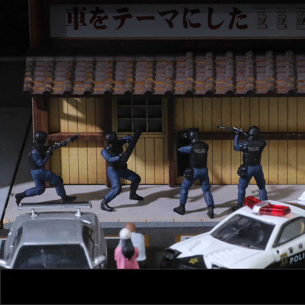 MoreArt 1:64 Armed Police Figurine Set C – Collectible Resin Model