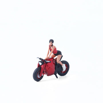 MoreArt 1:64 Short Tail Transparent Red Motorcycle Girl MODCOLS