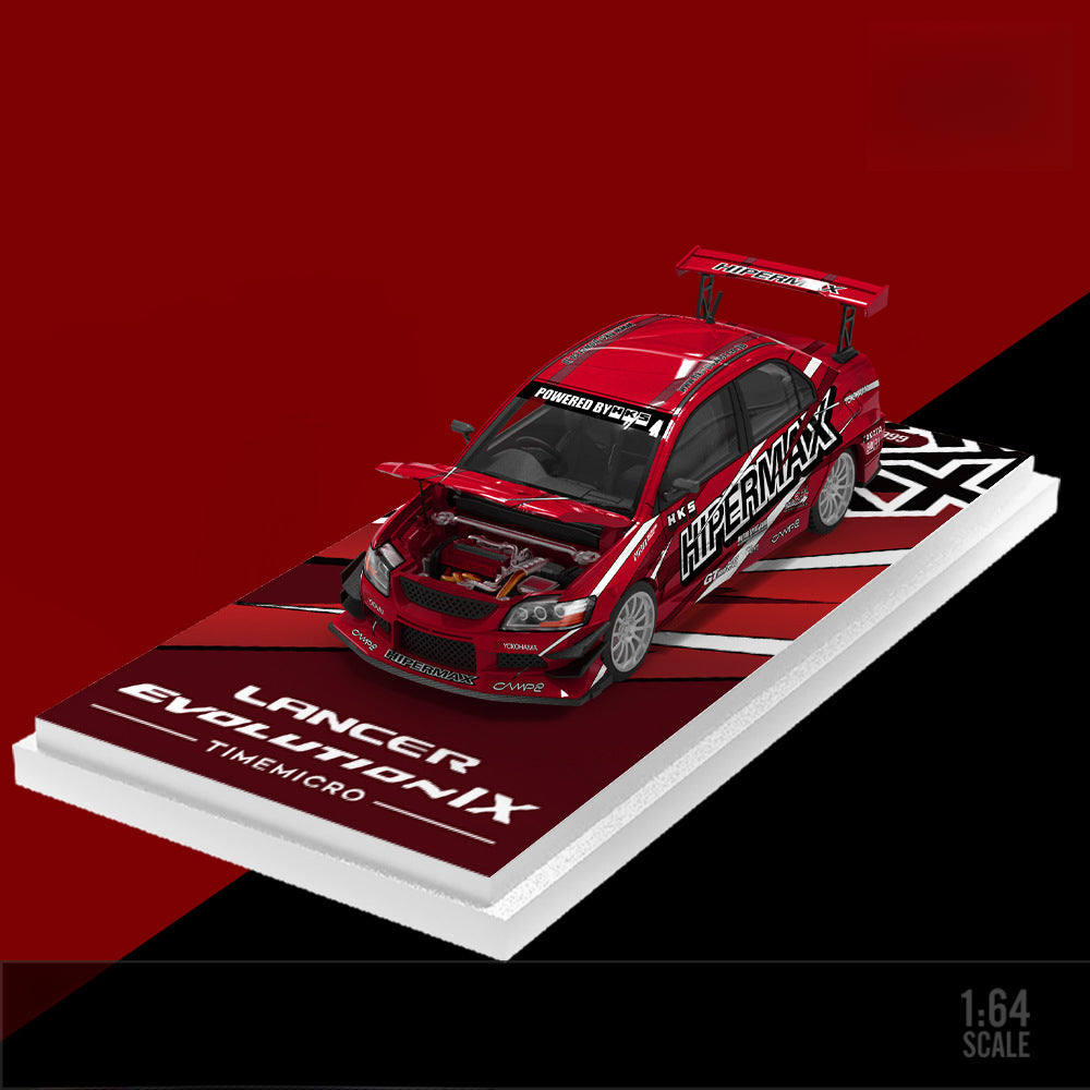 TM 1:64 Mitsubishi EVO 9 HIPERMAX Diecast Model with Opening Hood MODCOLS