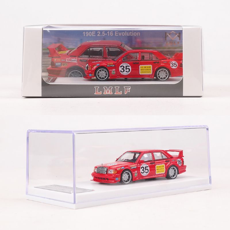 LMLF 1:64 Mercedes Benz 190E W201 2.5 16 Evolution ’Red Pig’ Diecast Model MODCOLS