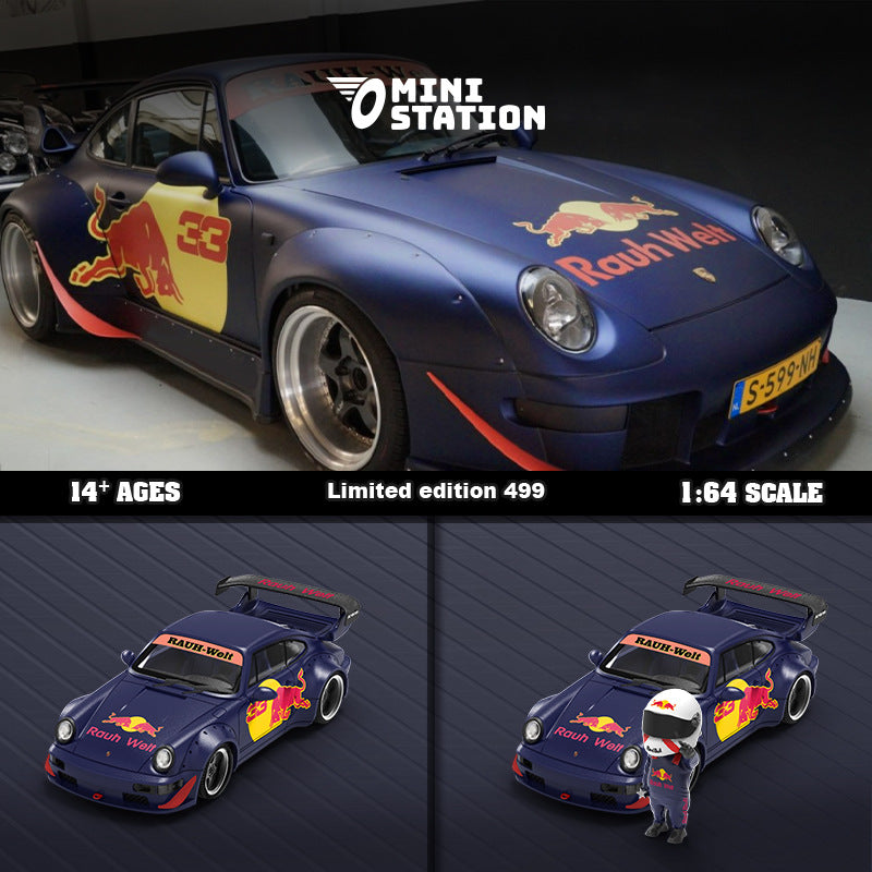 1:64 RWB964 Red Bull No.33 Die cast Alloy Car Model – Mini Station MODCOLS