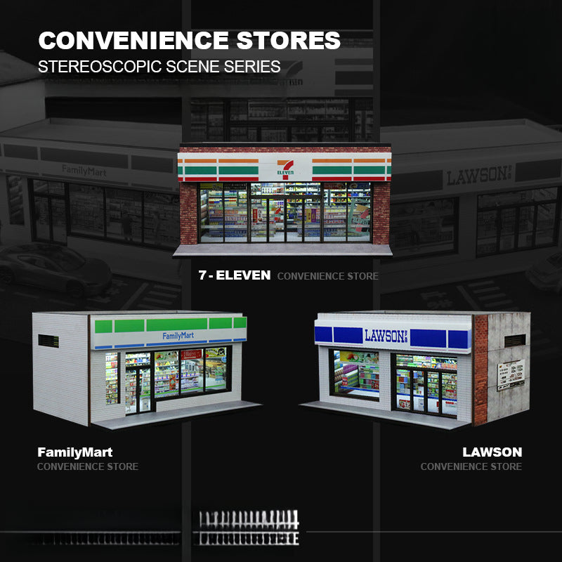 MoreArt 1:64 7 ELEVEN 711 Lawson Convenience Store Scene Model MODCOLS