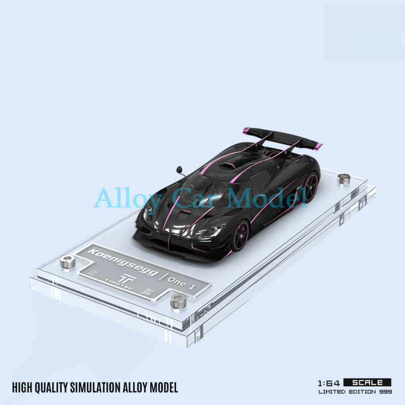 TT 1:64 Koenigsegg One:1 Carbon Pink Resin Diecast Model MODCOLS