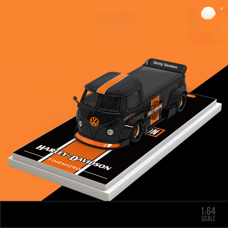 TimeMicro & MoreArt 1:64 Volkswagen T1 Pickup and Harley Motorcycle Diecast Model Set MODCOLS