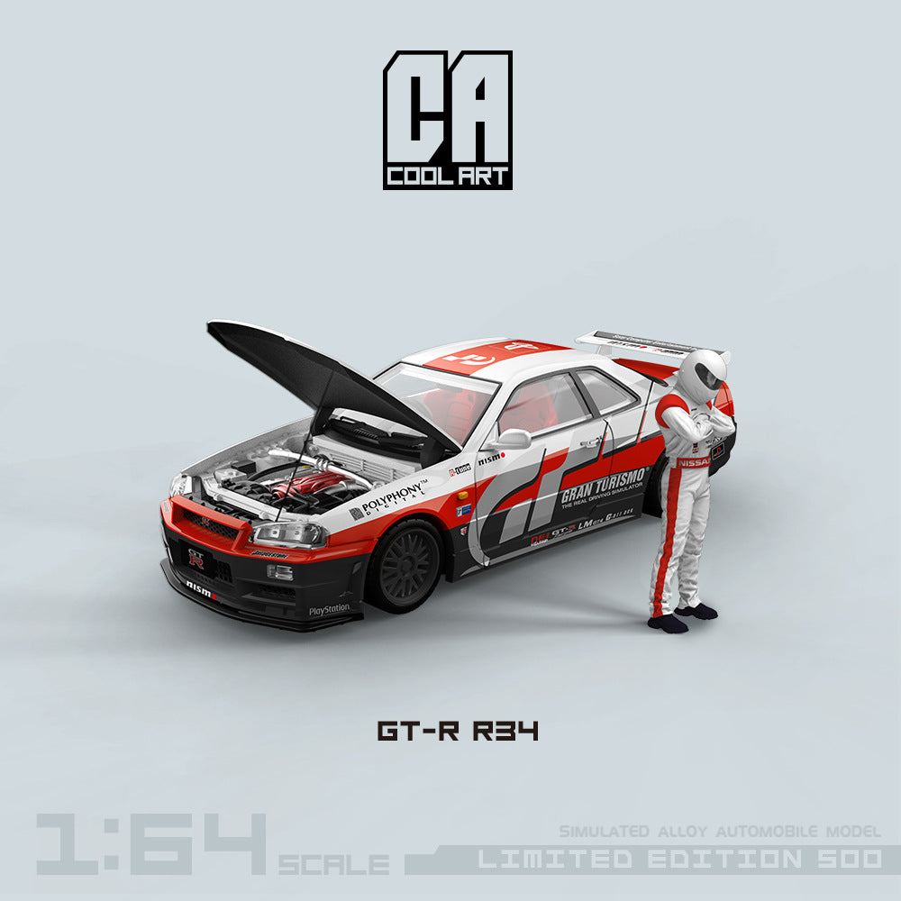 COOL ART 1:64 GT R R34 Racing Decal Edition Diecast Model MODCOLS