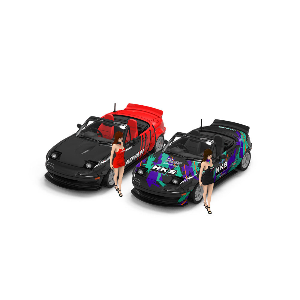 TimeMicro 1:64 Mazda MX5 ADVAN & HKS Diecast Model MODCOLS