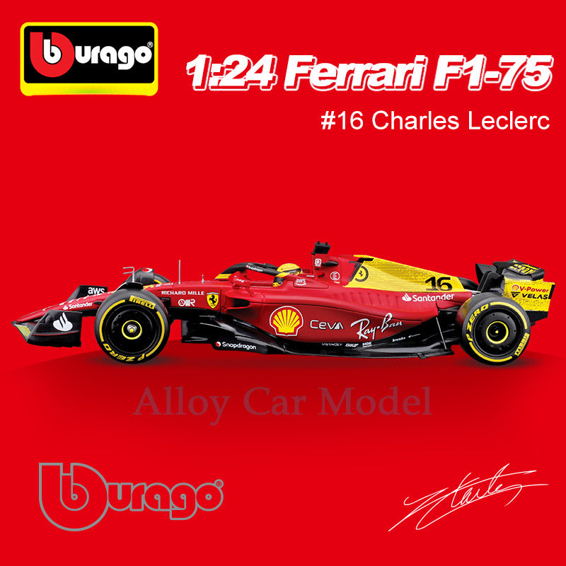 Bburago 1:24 Ferrari F1 75 (2022) 75th Anniversary Edition Diecast Model Formula 1 Collectible MODCOLS