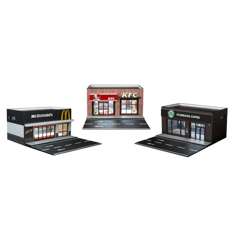MoreArt 1:64 Restaurant Storefront Light Up Diorama Display MODCOLS