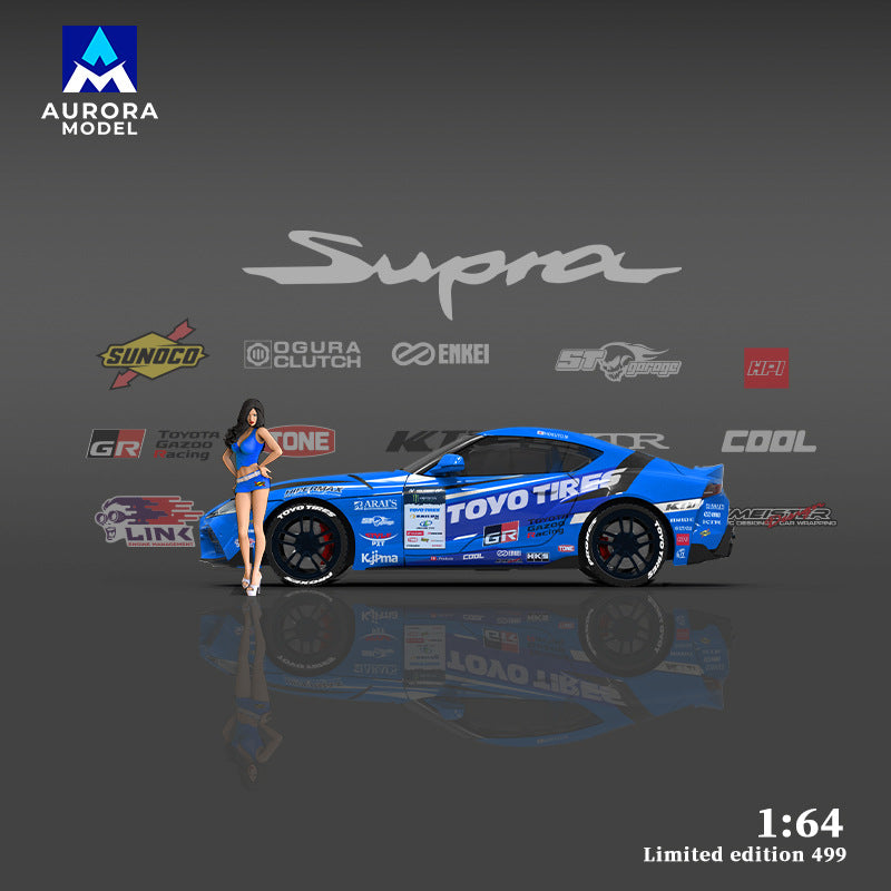 1:64 AM Toyota Supra A90 Toyo Tires D1GP Drift Car Diecast Model MODCOLS