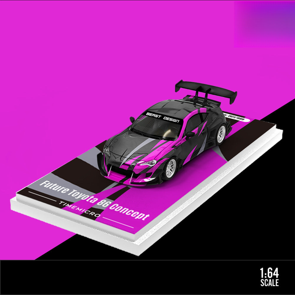 TM 1:64 Toyota 86 Black Purple Die cast Alloy Model MODCOLS