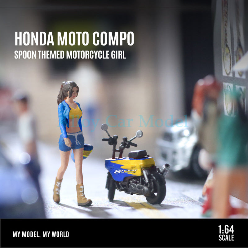 MoreArt 1:64 Honda MOTO COMPO SPOON Motorcycle Lady Resin Figurine Set MODCOLS