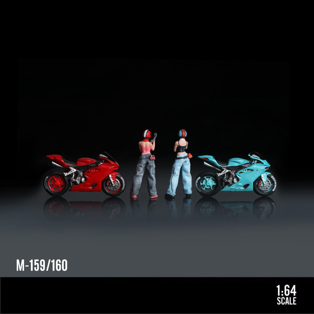 MoreArt 1:64 Ducati Motorcycle Girl Resin Figure Set MODCOLS