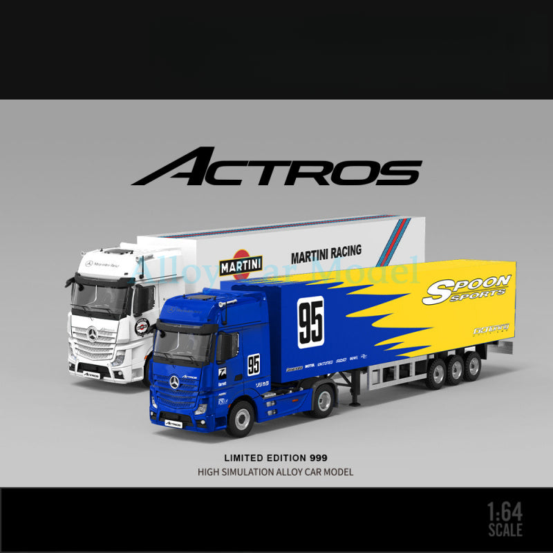 TM * PERKA 1:64 Mercedes Benz Actros Container Truck Premium Die Cast Model MODCOLS