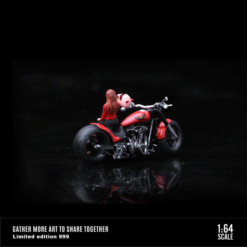 Modelart 1:64 Harley Motorcycle Beauty Resin Figure Set MODCOLS