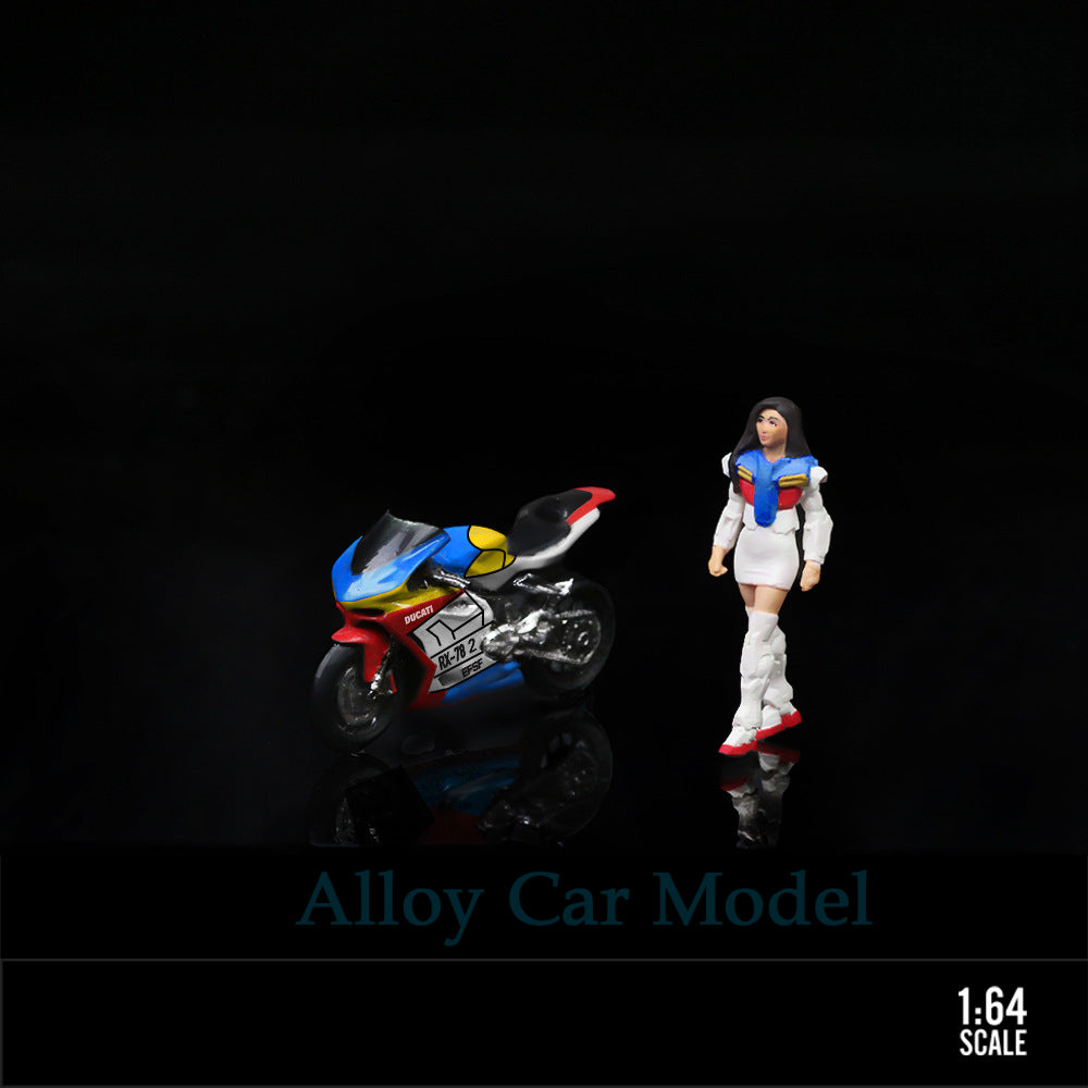 MoreArt 1:64 Ducati Mecha Motorcycle Girl Resin Figure Set MODCOLS