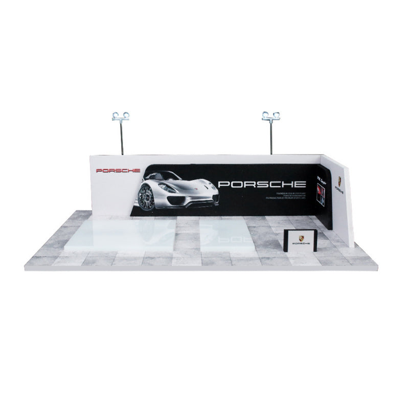 MoreArt 1:64 Porsche Dealership Showroom Diorama with Lights MODCOLS