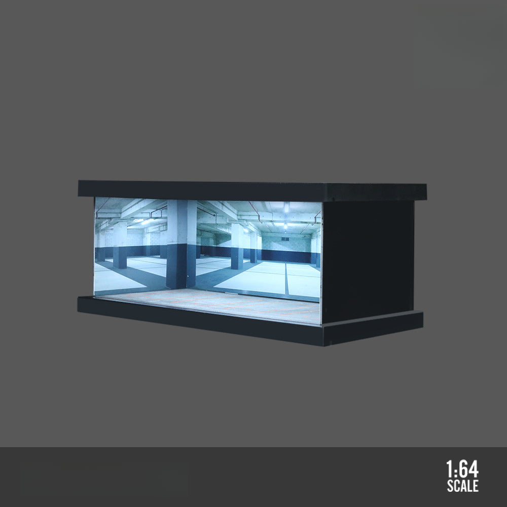 MoreArt 1:64 Themed Four Car Lighted Parking Lot Assembly Diorama MODCOLS