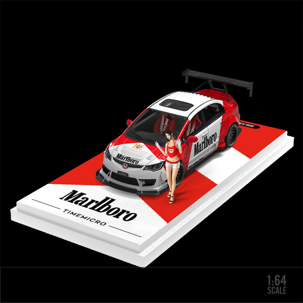 TIMEMICRO 1:64 Honda Civic Custom Marlboro & Monster Diecast Model MODCOLS
