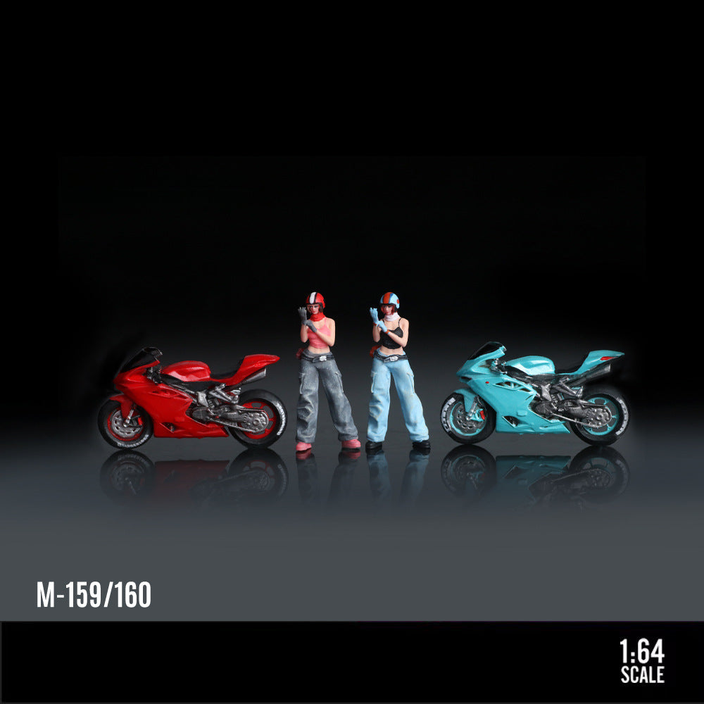 MoreArt 1:64 Ducati Motorcycle Girl Resin Figure Set MODCOLS