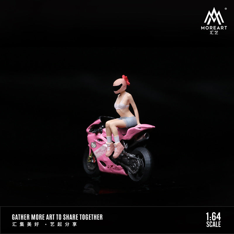 MoreArt 1:64 Game Themed Motorcycle Girl Resin Figure MODCOLS