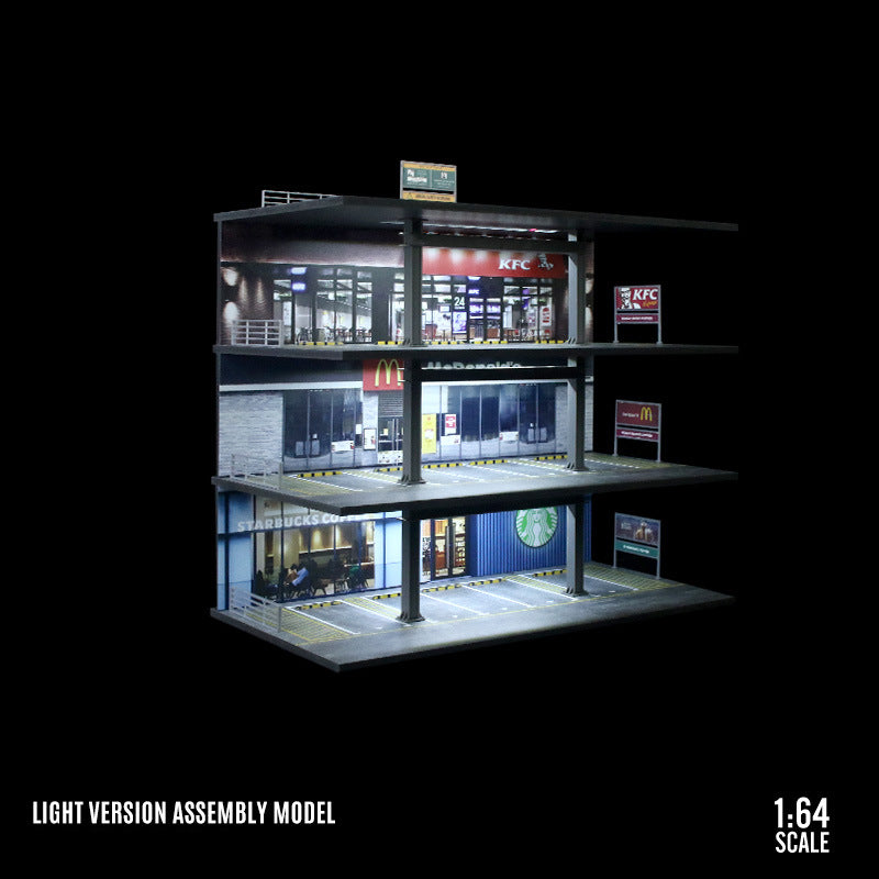 MoreArt 1:64 Four Level Steel Frame Garage Lighted Diorama MODCOLS