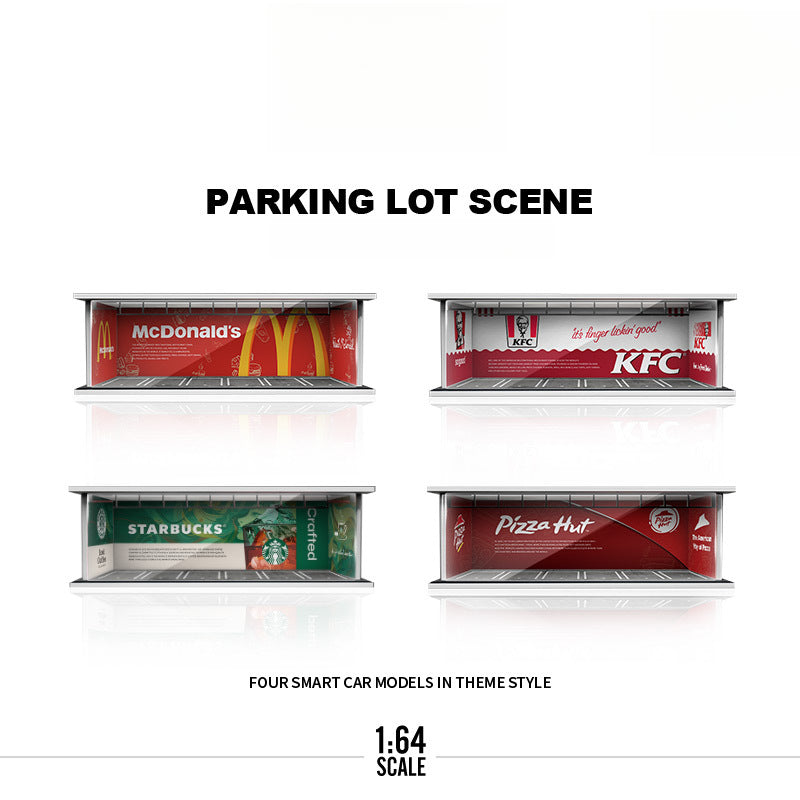 MoreArt 1:64 Themed Light Up Parking Lot Diorama Display MODCOLS